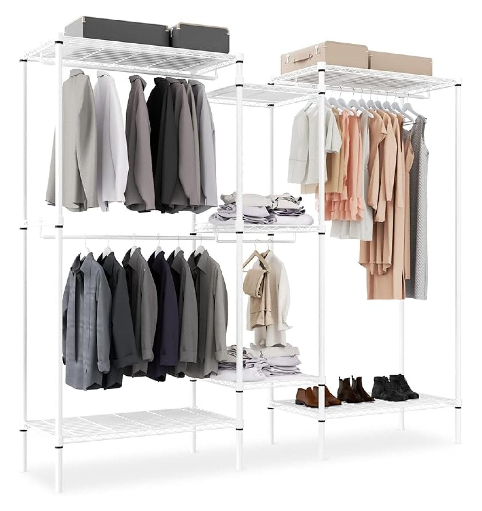 Clothes Rack Heavy Duty, 77 Inch Tall Metal Clothing Rack with 4 ...