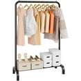 Clothes Rack, Heavy Duty Clothing Garment Rack with Hanging Rod and ...