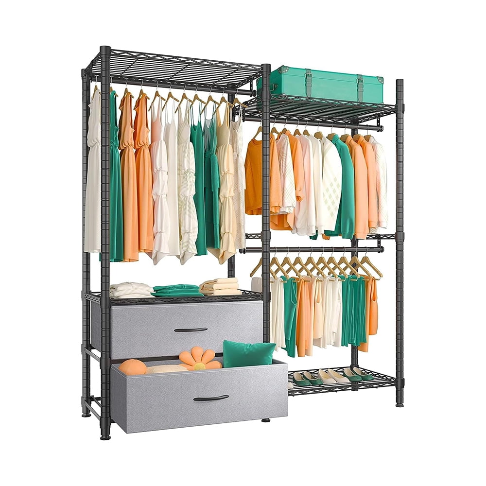 Clothes Rack, Heavy Duty Clothing Rack for Hanging Clothes, Portable ...