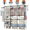 thumbnail image 1 of Heavy Duty Clothing Racks,,830 LBS Metal Clothing Rack,Portable Heavy Duty Garment Rack,Sturdy Free Standing Closet Clothes Rack for Hanging Clothes 49.2”Wx17”Dx68.9”H Black, 1 of 12