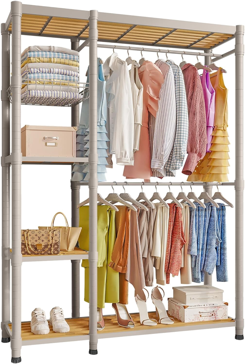 Clothes Rack Heavy Duty Garment Rack 800lbs Capacity, Free Standing