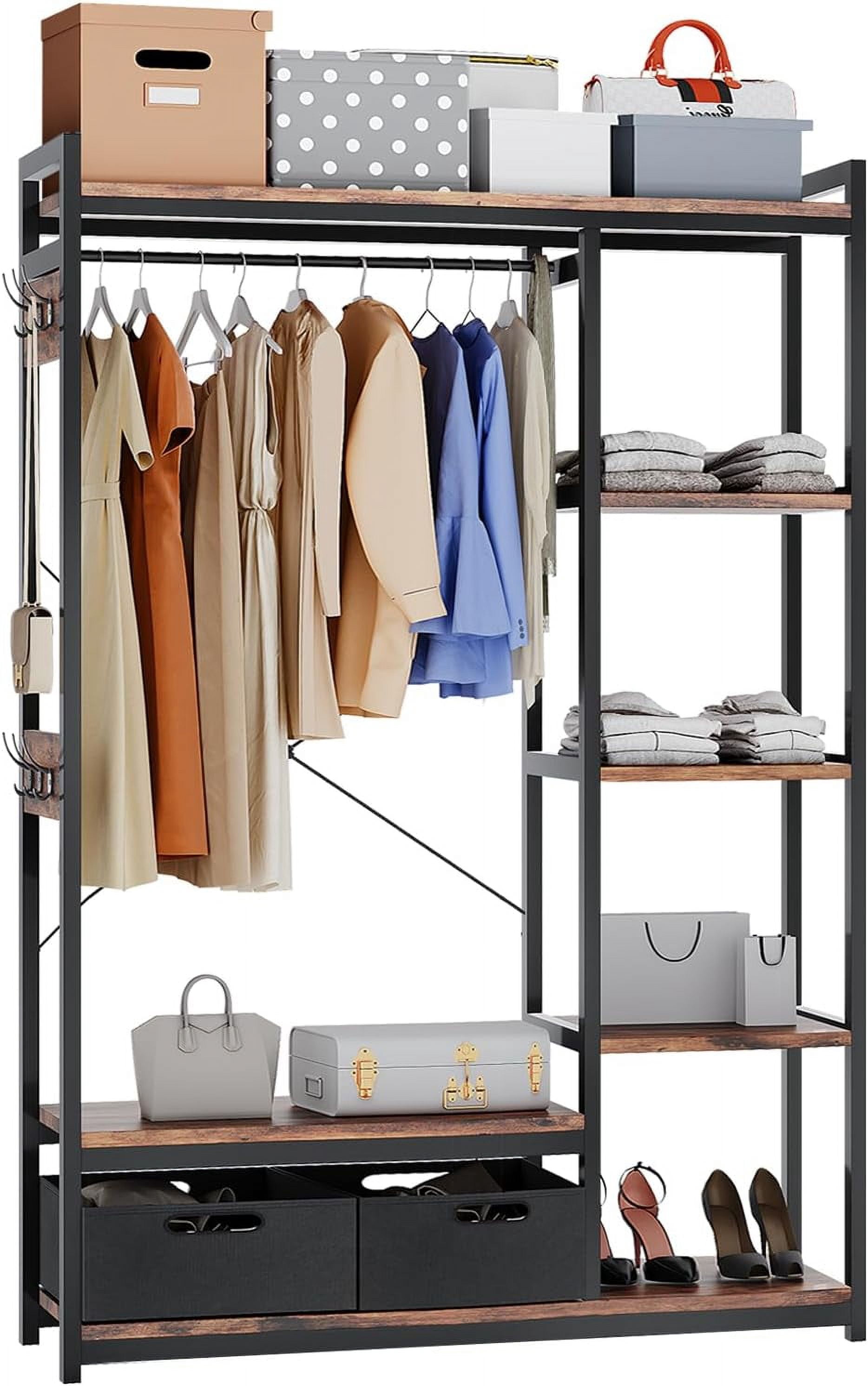 Side Rack Fabric Clothes Rack, Heavy Duty Garment Rack for Clothes, Industrial Clothing ...