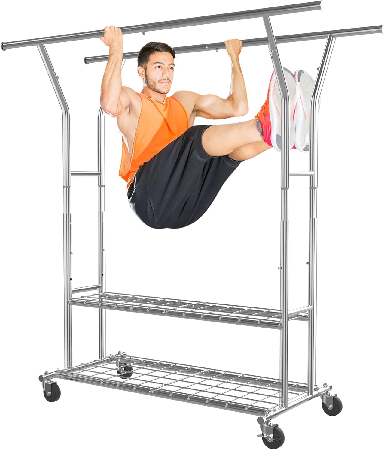 Clothes Rack, Heavy Duty Clothes Rack, Rolling Clothing Racks For ...