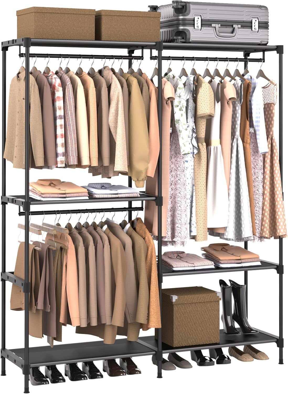 Clothes Rack, Portable Closet, 54.3 Inch Large Capacity Wardrobe Closet ...