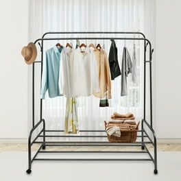IRIS USA Clothes Rack Collapsible Clothing Rack Foldable Clothes Drying Rack Garment Rack with Shelves 5 Panels Black Walmart