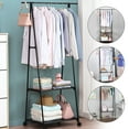 thumbnail image 1 of Clothes Rack, Small Metal Garment Rack with Shelves for Bedroom Rolling Clothing rRack for Hanging Clothes, 1 of 8