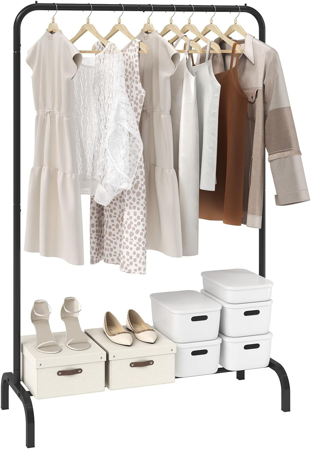 Clothes Rack with Wheels, Heavy Duty Clothing Garment Rack, Commercial