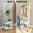 Movable Indoor & Outside Clothes Rack on Wheels, 2Tier Triangle Coat