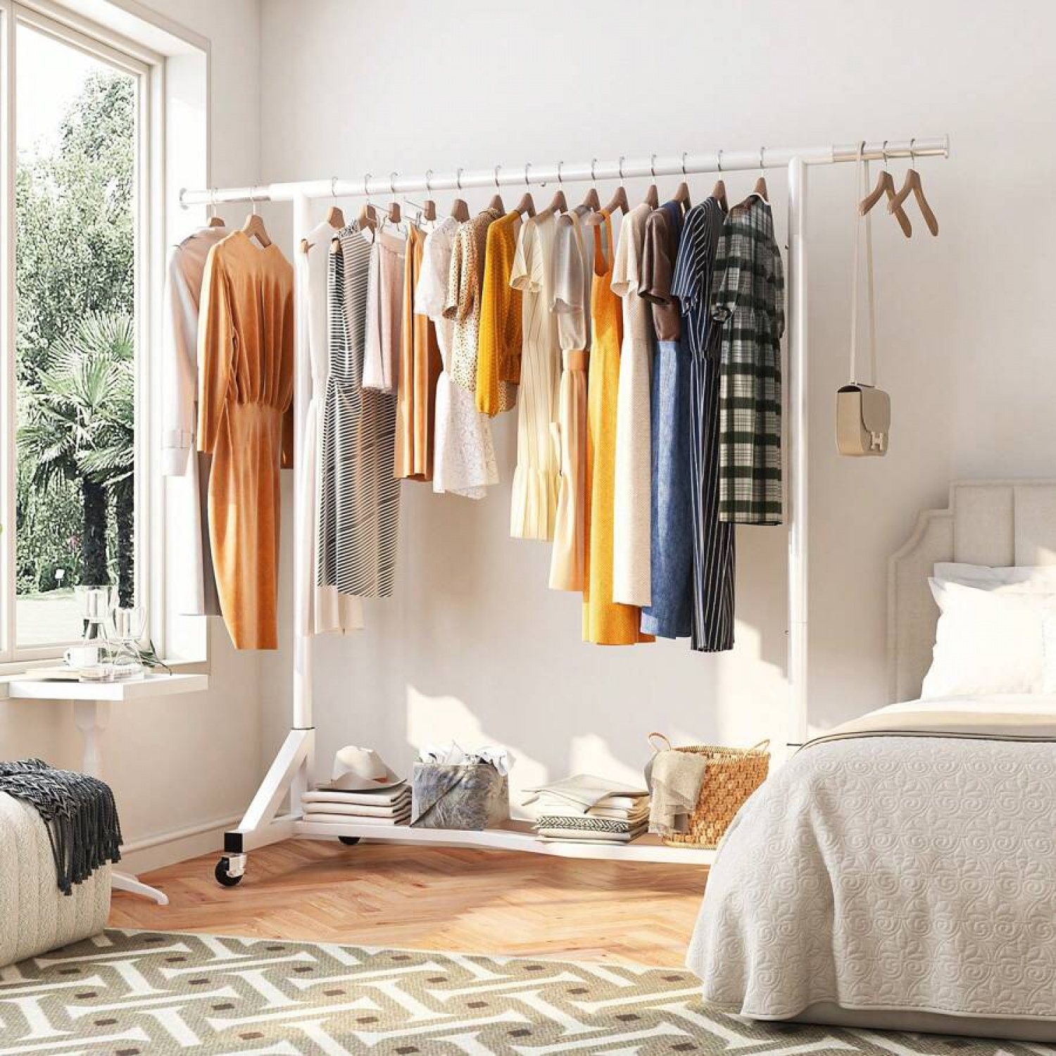 Clothes Rack With Wheels, 77
