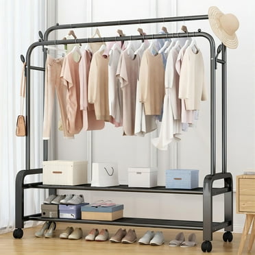 Reversible 118.3 Inch Industrial Pipe Clothing Rack, Heavy Duty Garment ...