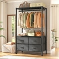 thumbnail image 1 of Clothes Rack with Fabric Drawers, Adjustable Wardrobe Closet Rack with Metal Wire Shelf, Black, 1 of 7