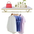Clothes Rack with Top Shelf, 31''L Wall Mounted Garment Rack, Space