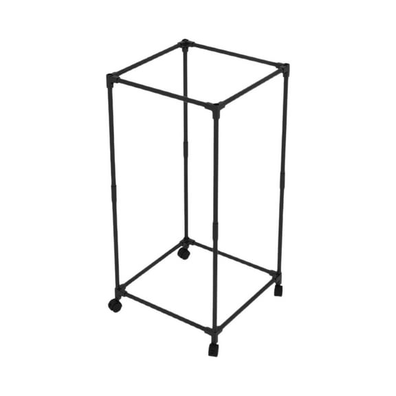 Clothes Rack with Wheels, Square Clothing Rack for Hanging Clothes, Garment Storage for Bedroom, Laundry, Balcony (Black)