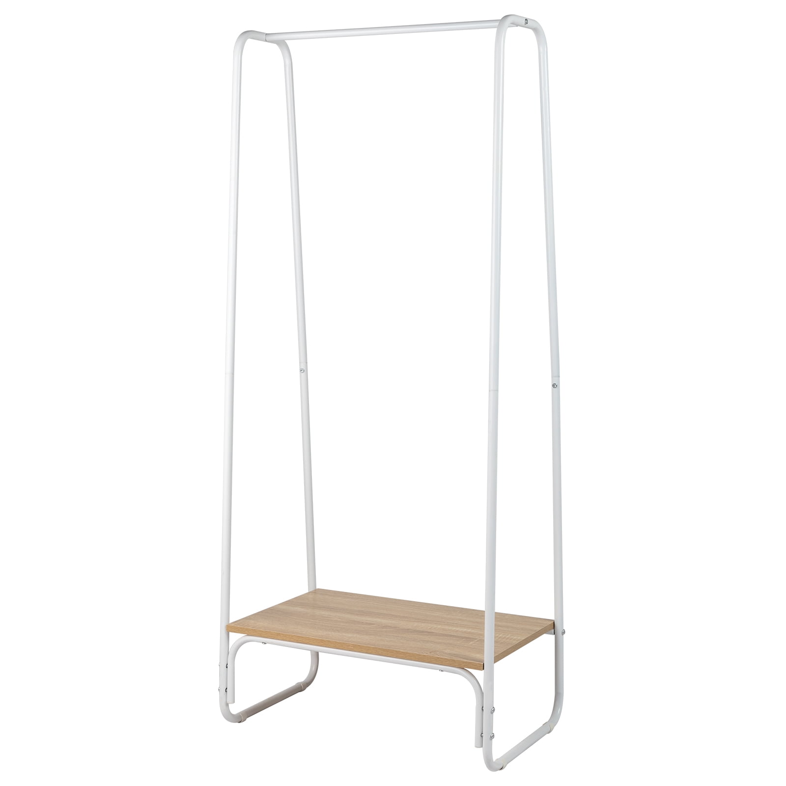 Clothes Rack with Wood Shelf, Freestanding Clothing Rack，Garment Rack
