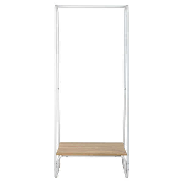 Clothes Rack with Wood Shelf, Freestanding Clothing Rack，Garment Rack