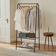 thumbnail image 1 of PinnacleHome  Clothes Rack, 26.4"W x 59"H x 14"D Modern Garment Rack with Double Layer Shelves for Clothes, Dress, Shoes, Black, 1 of 7