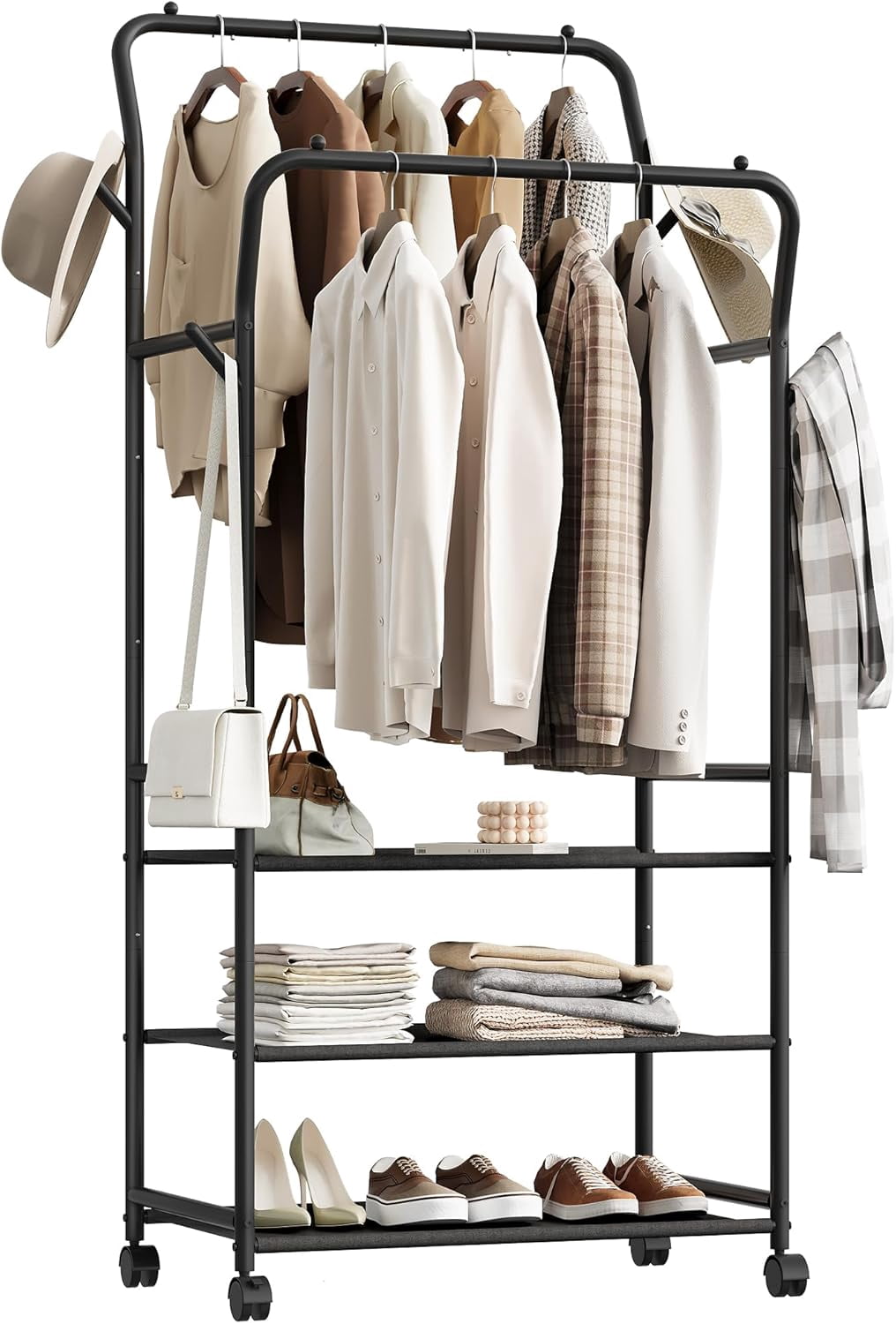 Clothes Racks for Hanging Clothes, Rolling Garment Rack, Clothing Rack ...