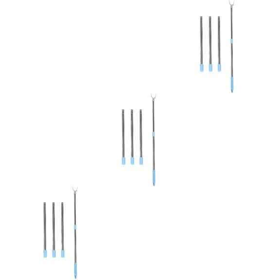 Clothes Rail 3 Pieces Home Pole Heavy Duty Rack Hanger Closet Reach Telescoping Stainless Steel