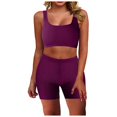 Clothes Red 2 Piece Tank Top, High Waisted Women's Suits Women Outfits