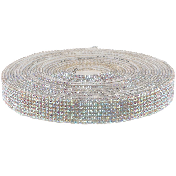 STRANDCHIC Rhinestone Ribbon Silver Self-Adhesive for Decor Bling Craft Accessory