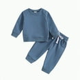 thumbnail image 1 of Clothes Set For Kids Infant Girl Spring Fall Round Neck Long Sleeve Elastic Waist 6M 1T 2T 3T 4T 5T Everyday Outfit 2Pcs, 1 of 6