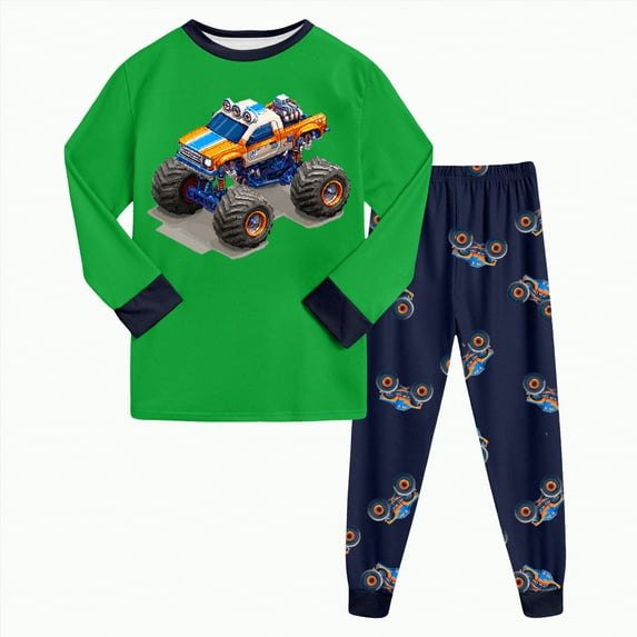 Clothes Set For Kids Little Boys Fall/Winter Round Neck Long Sleeve Elastic Waist 0 6 12 18 24 Months 2T 3T Everyday Outfit 2 Pcs