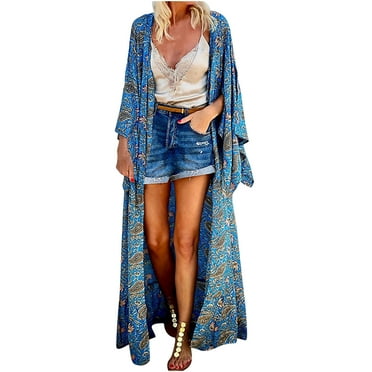 Clothes Spring 2023,AXXD Casual Loose Printed Long Sleeve Summer Cardigans for Women Lightweight Clearance Blue Size 8