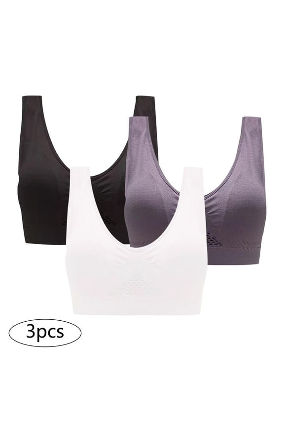 Clothes Spring 2025,AXXD Sports Bras for Women High Support 3-Pack Top Bra Wire Free Underwears Lingerie Free Shipping Multicolor Size 8