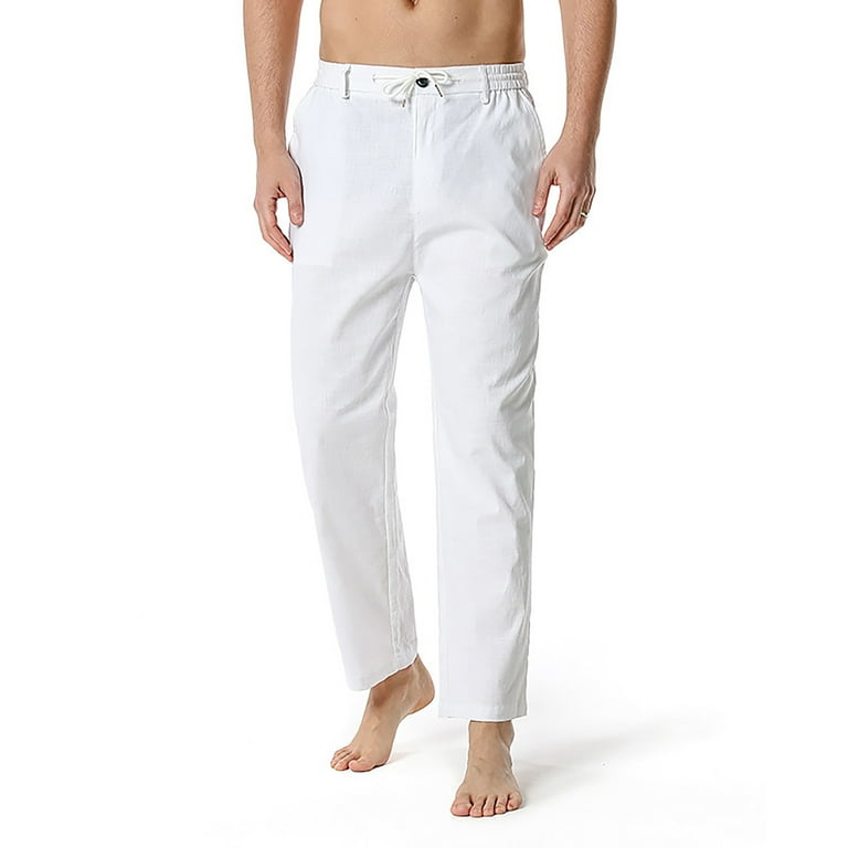 https://i5.walmartimages.com/seo/Clothes-Spring-2023-POROPL-Cotton-Linen-With-Elastic-Waist-Drawcord-Daily-Casual-Straight-Sports-Pants-Men-Dress-Pants-Clearance-White-Size-10_271fac22-a5d4-40e2-b048-33c87a7214eb.7d4a11d96979311c9416da0bc6057406.jpeg?odnHeight=768&odnWidth=768&odnBg=FFFFFF