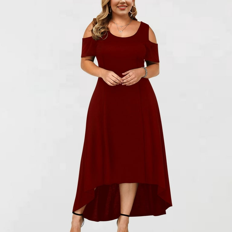 Clothes Spring 2023,POROPL Graduation Dress for Women Plus Size Sexy  Strapless Draw Back Dress Clearance Red Size 14