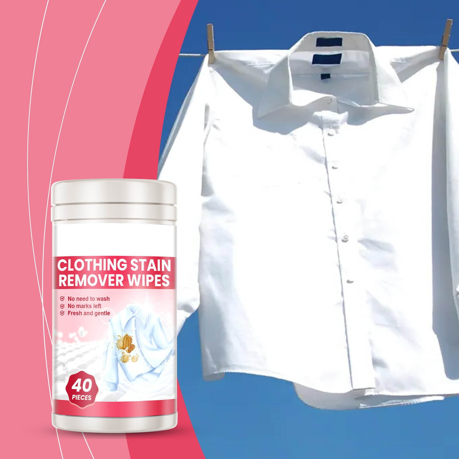 Clothes Stain Remover Wet Wipes Grease And Dirt Remover Gentle And Clean Pure And White Color