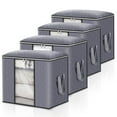thumbnail image 1 of Clothes Storage 4PCS Storage Bags for Clothes Closet Organizers 90L Large Capacity with 3 Layer Fabric Storage Bags for Blankets, Comforters and Bedding, 1 of 11