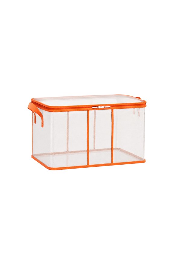 Clothes Storage Bag, Clear Grid Reinforced, 1 Pack Large Capacity Waterproof Organizer, For Comforter Bedding Quilt Closet Organization Moving Travel Luggage Packing Household Bedroom Storage Use