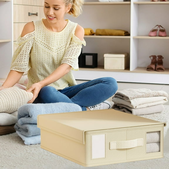 Clothes Storage Bag Foldable Blanket Storage Containers For Organizing Bed Linen Closet Organizer