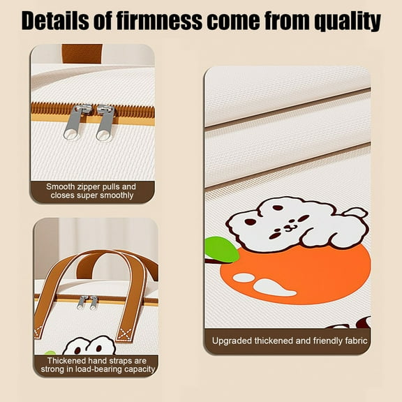 Clothes Storage Bag Heavy Duty Storage Bag With Reinforced Carrying Handles Oversized Clothing Quilt Storage Bag Moving Packing Bag Thickened Double Zipper Saves Travel Space