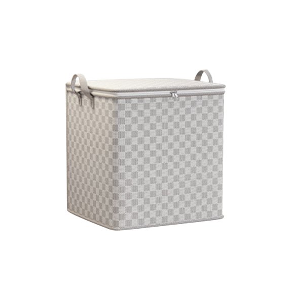 Clothes Storage Bag Large Capacity Checkerboard Pattern for Moving, Organizing, Bedding, Quilts, Foldable Dustproof Design