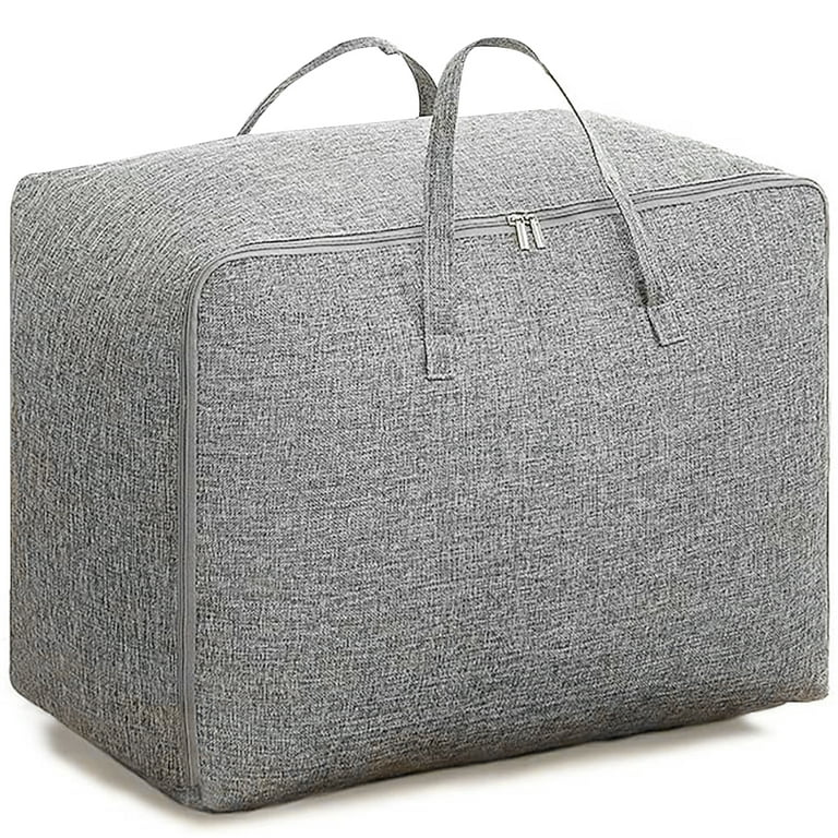 Clothes Storage Bag with Zipper and Handle 84L Large Capacity Linen Duvet Storage  Bag Breathable Foldable Space Saving Luggage Bag for Quilt Blanket Bedding  Pillow 