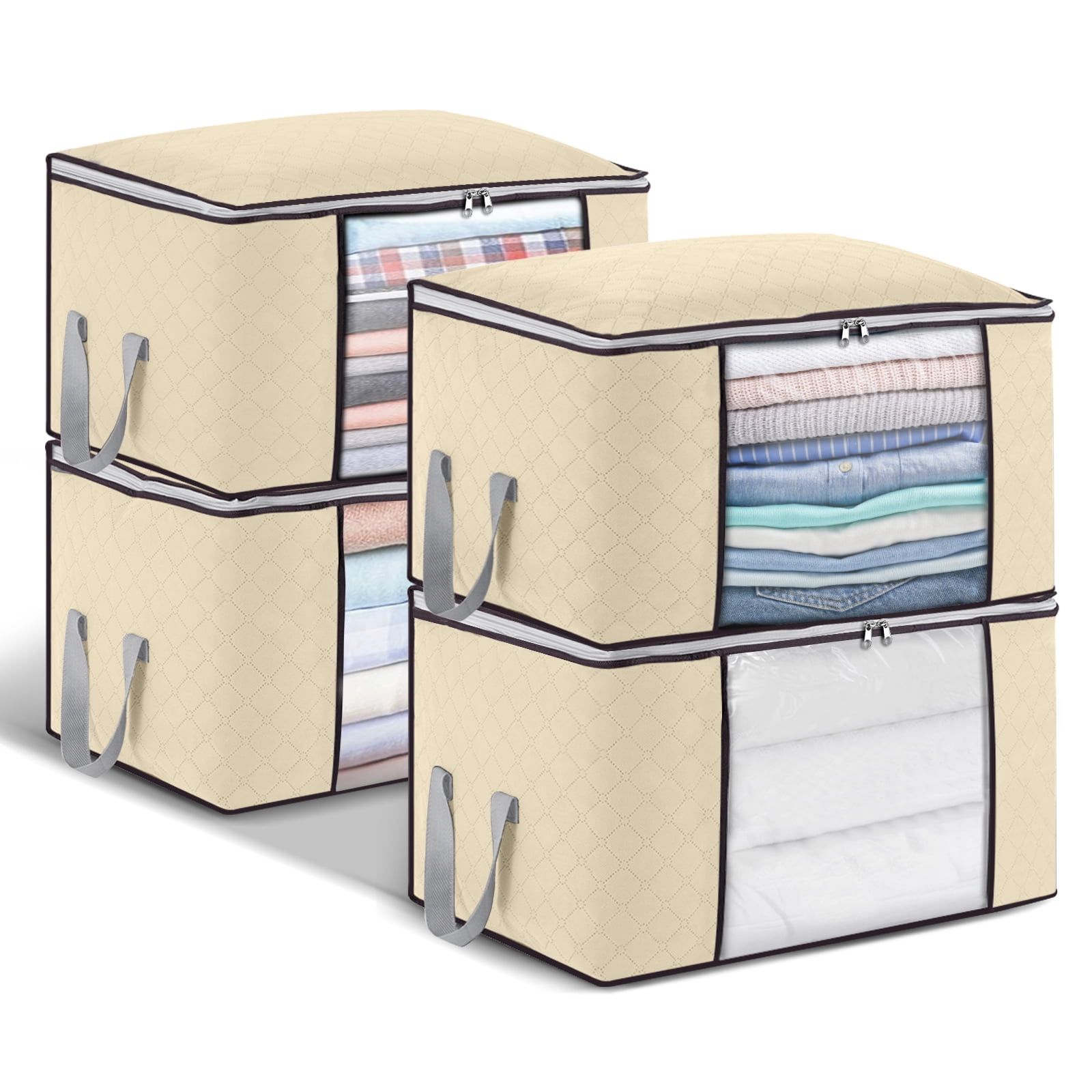 Travelwant Storage Bags Large Blanket Clothes Organization and Storage Containers for Bedding, Comforters, Foldable Organizer with Reinforced Handle