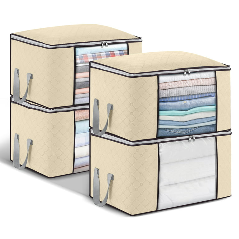 3pcs / 4pcs Durable Clothes Storage Bags with Handles - Foldable