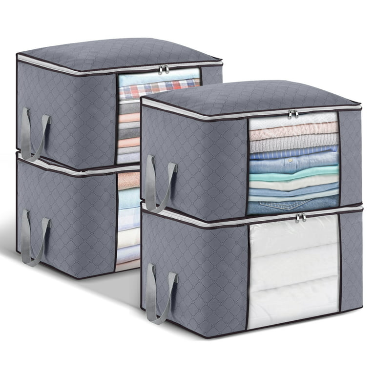 Gray M-XL Size Foldable Storage Bag Clothes Blanket Pillow Quilt Closet  Sweater Box bags storage bags organizer Wardrobe Helper