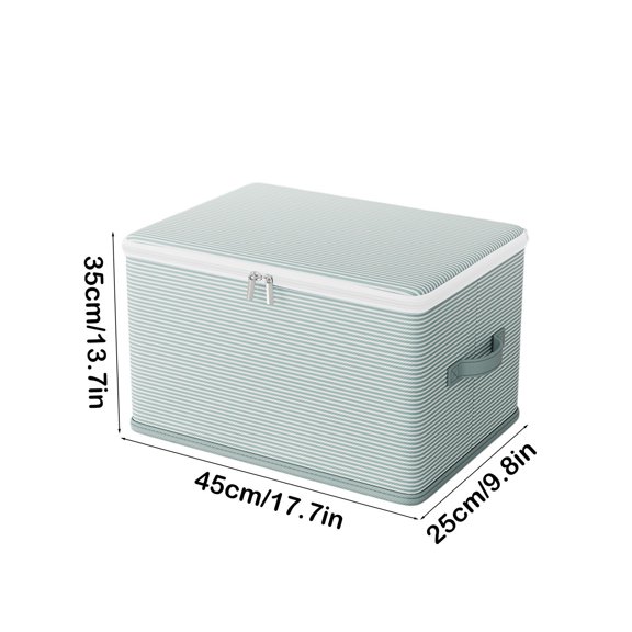 Clothes Storage Bags with Zipper Double Zip Folding Storage Box 45x35x25cm Closet Organizers and Storage System for Home Wardrobe