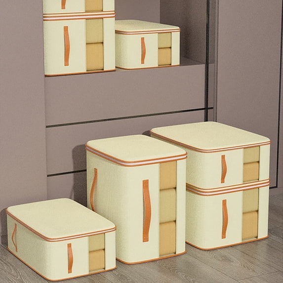 Clothes Storage Bins with Lids, Quilt Storage Bag For Household Use Large Capacity Clothing Storage Box Visible Window -proof Quilt Miscellaneous Sorting Bag Storage Bags for Clothes