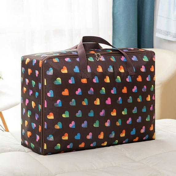 Clothes Storage Bins with Lids, Travel Storage Bag Multi Functional Pull Rod Waterproof Foldable Extra Large Handbag Clothes Moving Luggage Storage Bag Storage Bags for Clothes