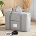 thumbnail image 1 of Clothes Storage Bins with Lids, Travel Storage Bag Multi Functional Pull Rod Waterproof Foldable Extra Large Handbag Clothes Moving Luggage Storage Bag Storage Bags for Clothes, 1 of 5