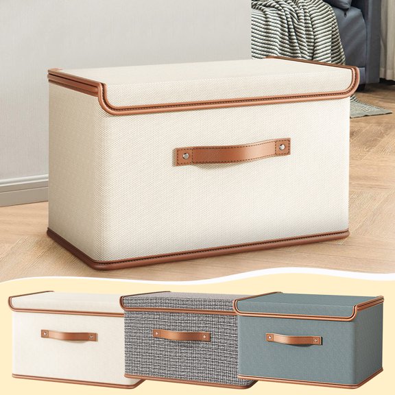 Clothes Storage Box, Foldable Fabric Organizer with Handles, 1 Large Capacity Box for Seasonal Wardrobe Organization & Decluttering Closet, Bedroom, and Home Aestivo | Multicolor | AESTIVO