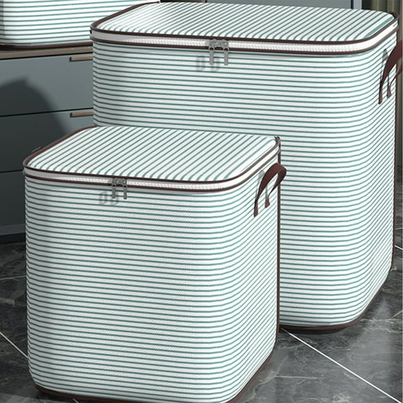 Foldable Clothes Storage Box Wardrobe Organizer,Fabric Moving Bag with Reinforced Handles and Two-Way Zipper,Large Capacity Closet Bin for Clothing