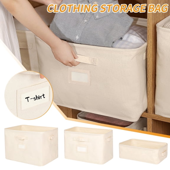Clothes Storage Box Wardrobe Organizer Basket • Foldable Closet Storage Bin • Laundry, Quilt, Underwear, Toy, Sundries Sorting Bag • Multi-Room Use