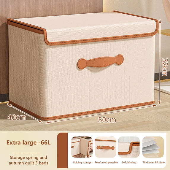 Clothes Storage, Foldable Blanket Storage Bags, Storage Containers for Organizing Bedroom, Closet, Clothing, Comforter, Organization and Storage with Lids and Handle