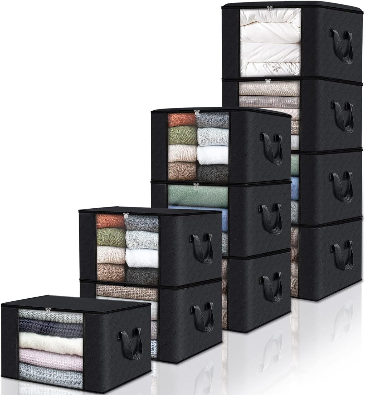 Clothes Storage, Foldable Thick Fabric Blanket Storage Bags, Containers ...