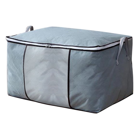 Clothes Storage Organizer Bins Large Foldable Closet Organizer Storage Box With Handles Clear Window Thick Fabric Storage Bags For Clothing,Blanket,Comforters,Bedding 1PC